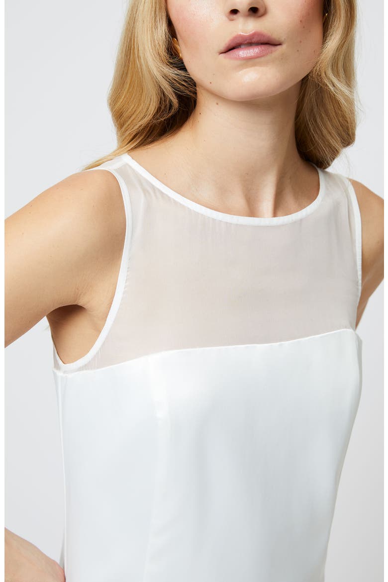 Carey Sleeveless Satin Minidress, Alternate, color, SUMMER WHITE