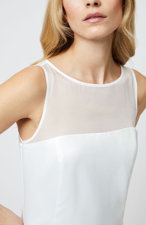 French Connection Carey Sleeveless Satin Minidress In Summer White