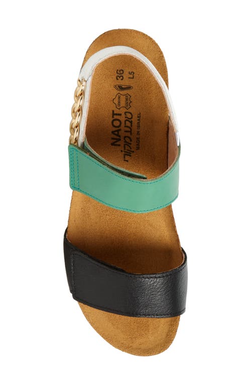 Naot Eliana Slingback Sandal In Black/soft Jade/oily Bark
