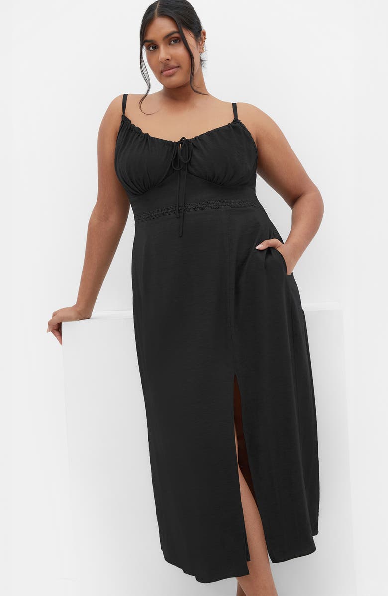 City Chic Sweet Pea Sleeveless Dress, Alternate, color, Black