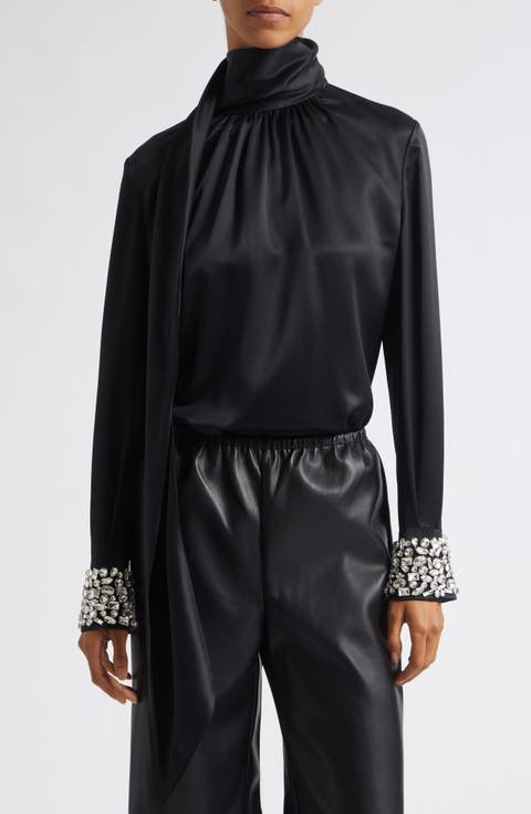 Veronica Long Sleeve Top with Embellished Cuffs