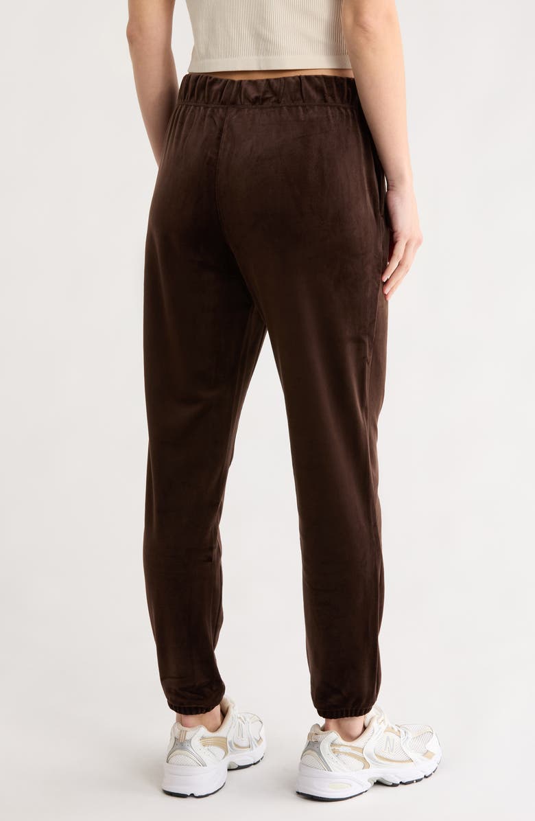 DKNY Rhinestone Logo High Waist Joggers, Alternate, color, Espresso