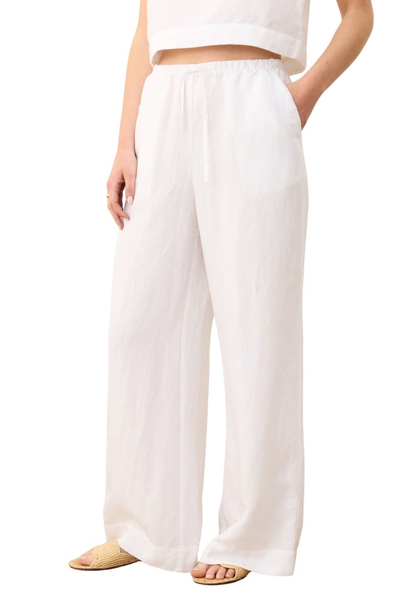 Marine Layer Linen Blend Wide Leg Pants, Alternate, color, 