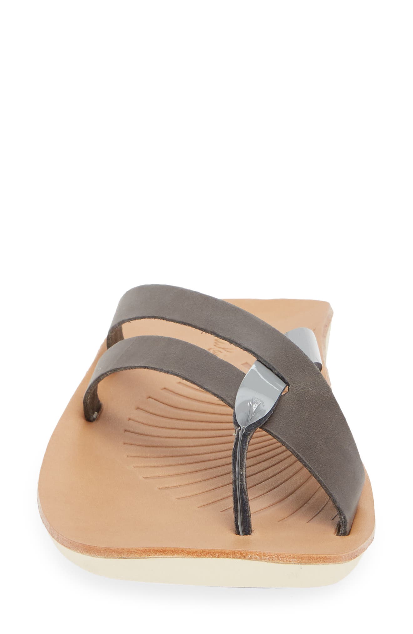 Kaha Flip Flop, Alternate, color, CHARCOAL LEATHER