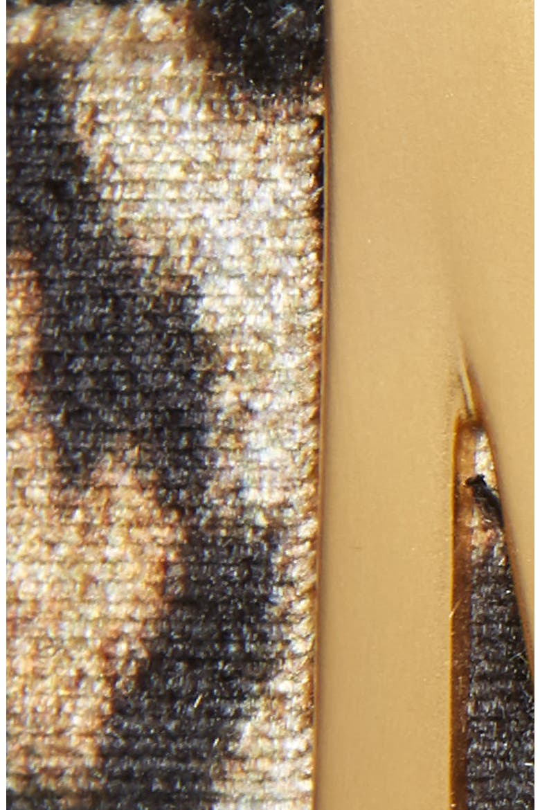Logo Plate Leopard Print Velvet Belt, Alternate, color, GOLD/ LEOPARD