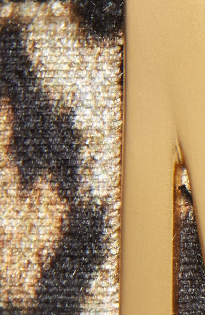 Moschino Logo Plate Leopard Print Velvet Belt, Alternate, color, 