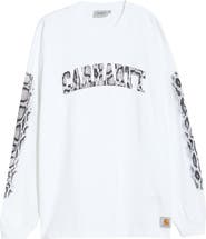 Carhartt Work In Progress Camo Logo Long Sleeve Organic Cotton T-Shirt