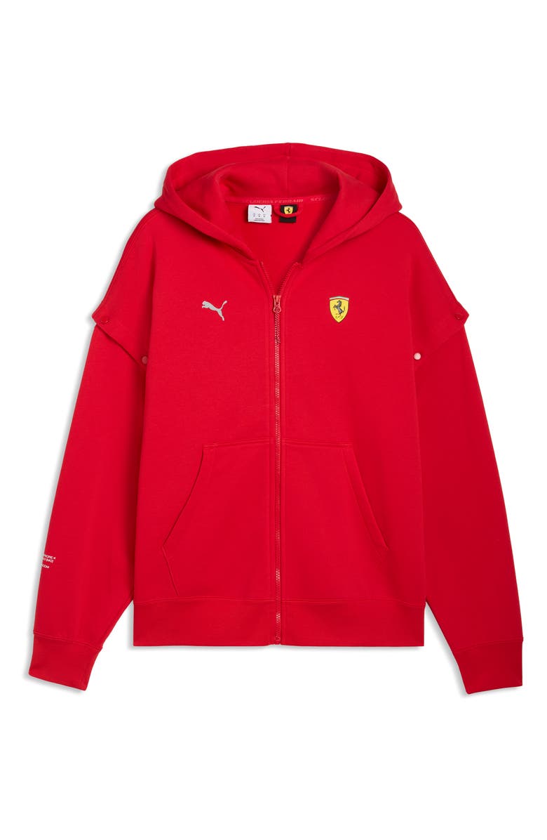 PUMA Ferrari Premium Oversize Zip Hoodie, Main, color, Rosso Corsa