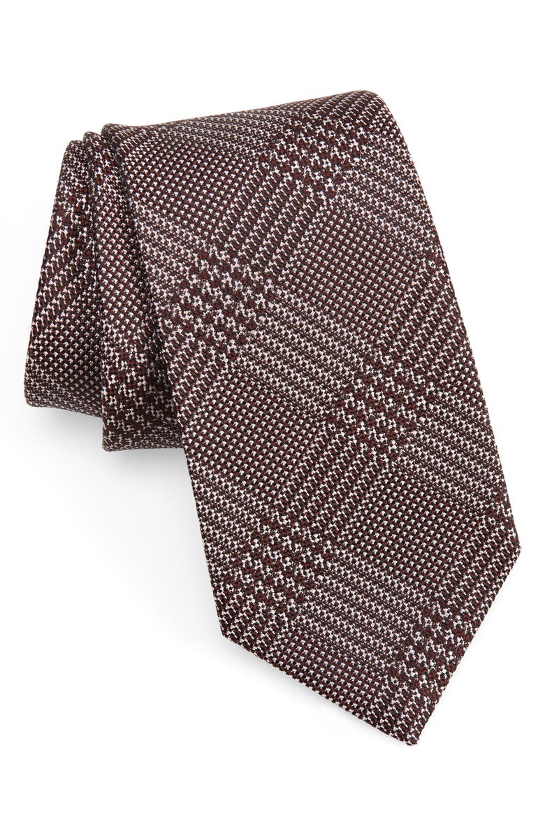 TOM FORD Geometric Grid Silk Tie, Main, color, 