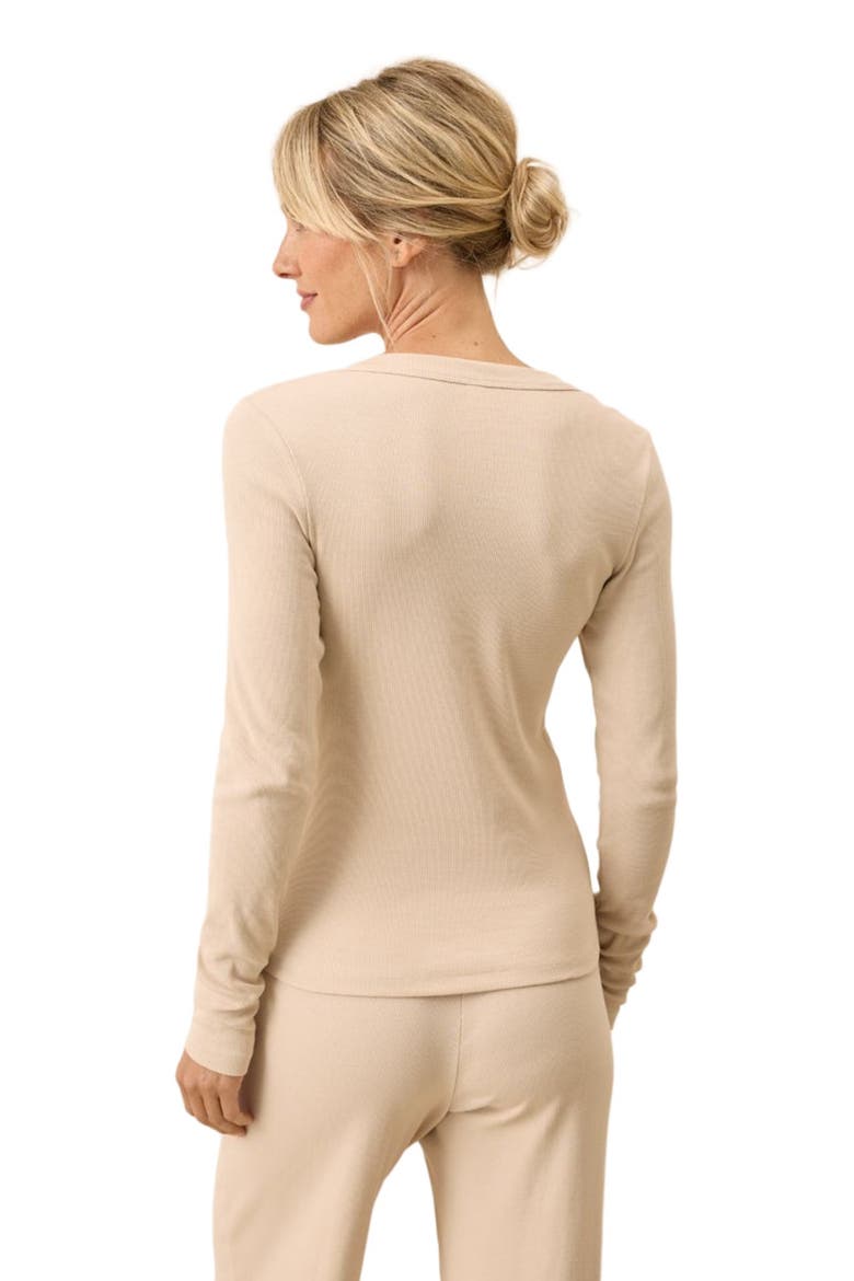 Dream Rib Slim Henley Made with Organic Cotton, Alternate, color, Sandshell