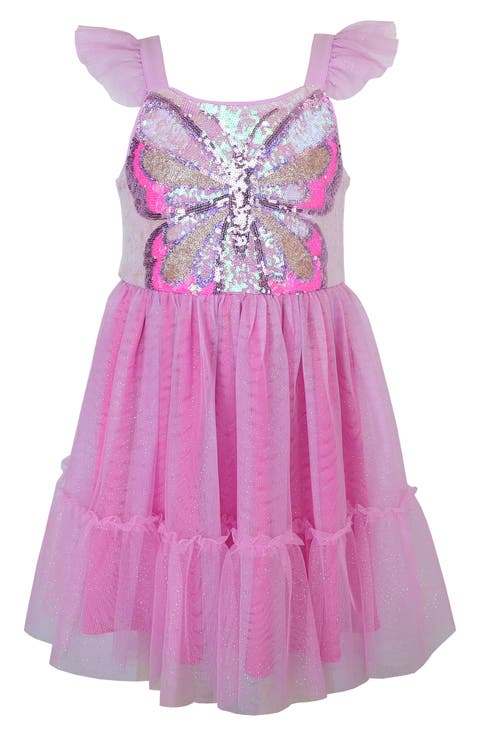 Kids' Ruffle Sequin Butterfly Party Dress (Little Kid)