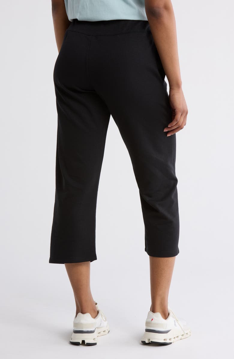 DKNY Mini Stud Logo Crop Pants, Alternate, color, Black
