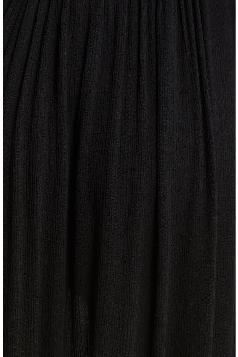 Tiered Halter Maxi Cover-Up Dress, Alternate, color, BLACK