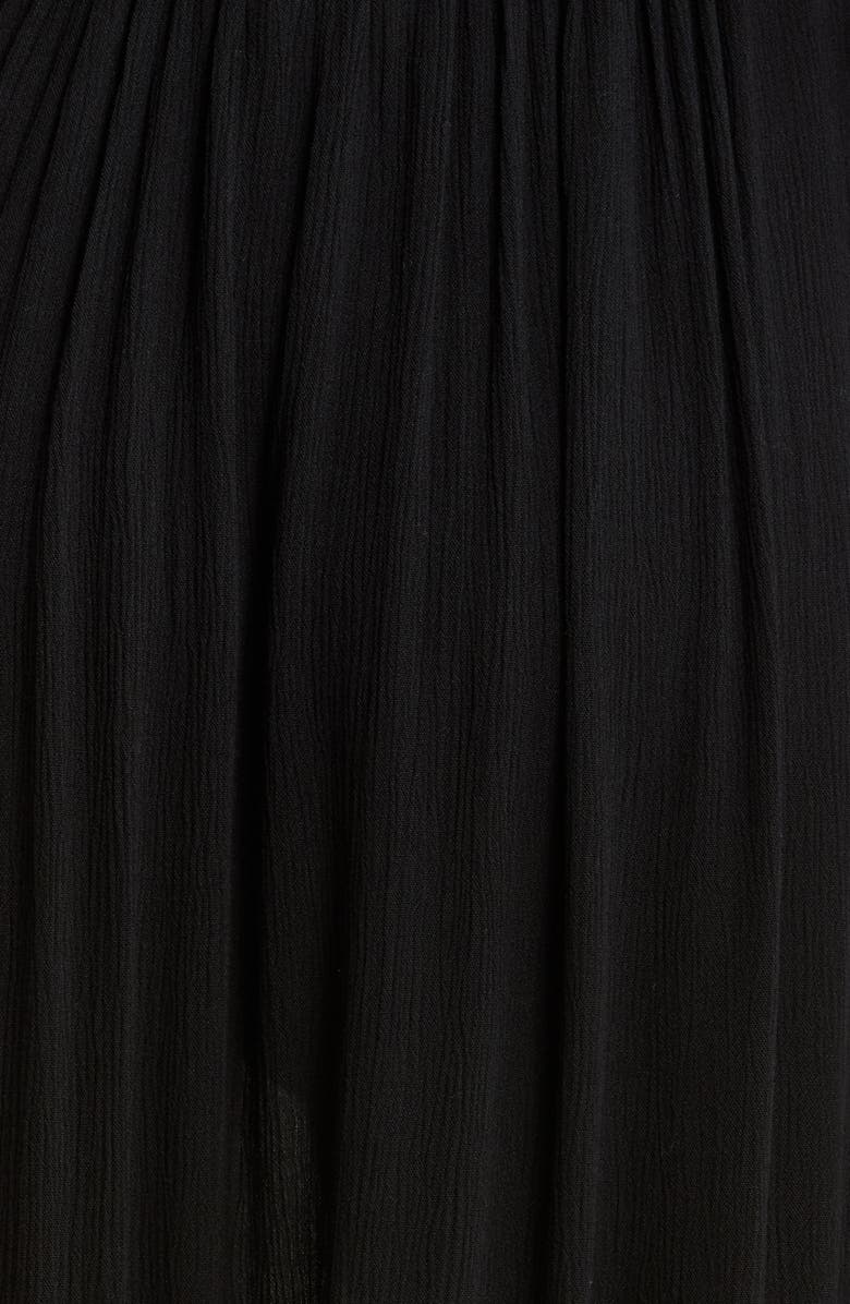 Elan Tiered Halter Maxi Cover-Up Dress, Alternate, color, Black