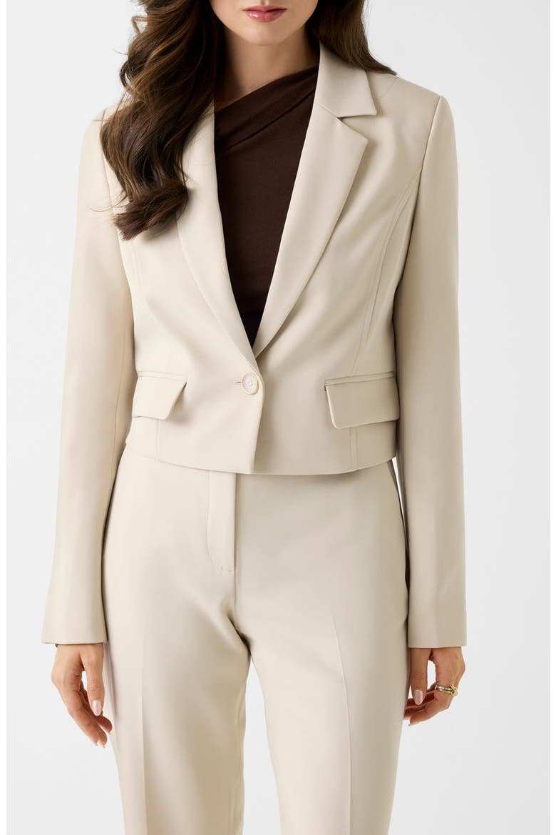Leila Single Breast Crop Blazer, Main, color, MEDIUM BEIGE