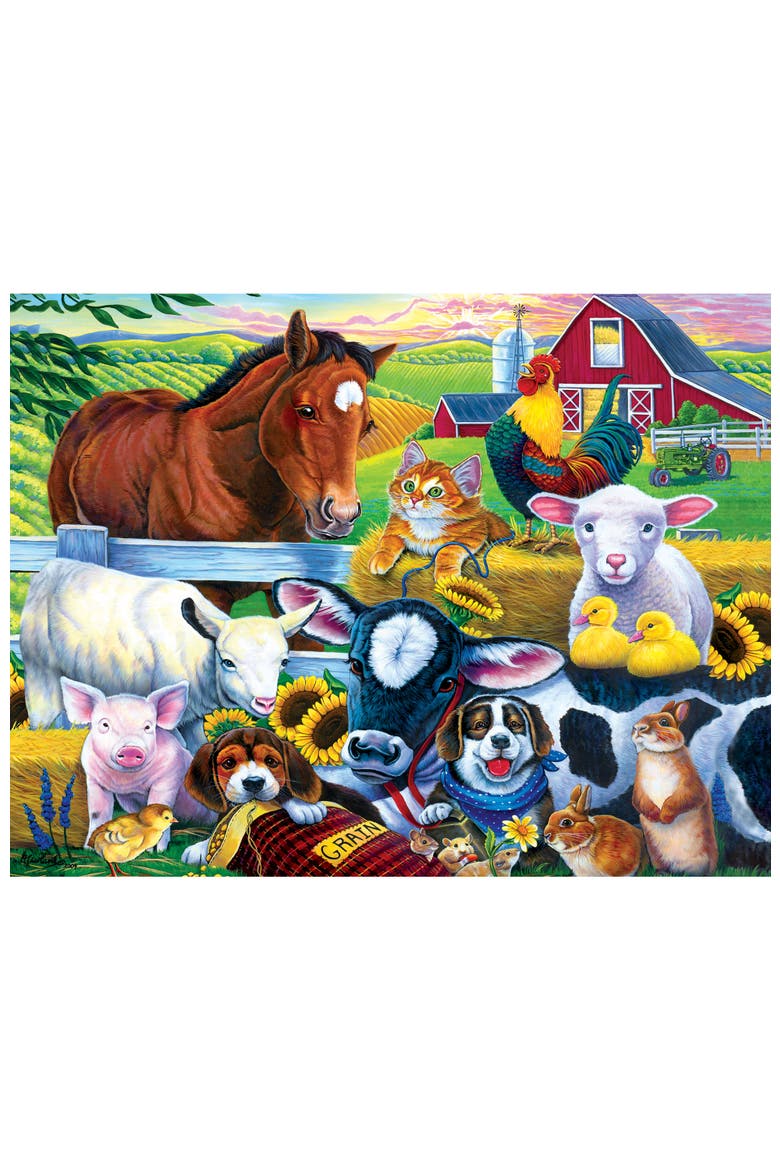 Farm Friends 100 Piece Jigsaw Puzzle, Alternate, color, Multicolor