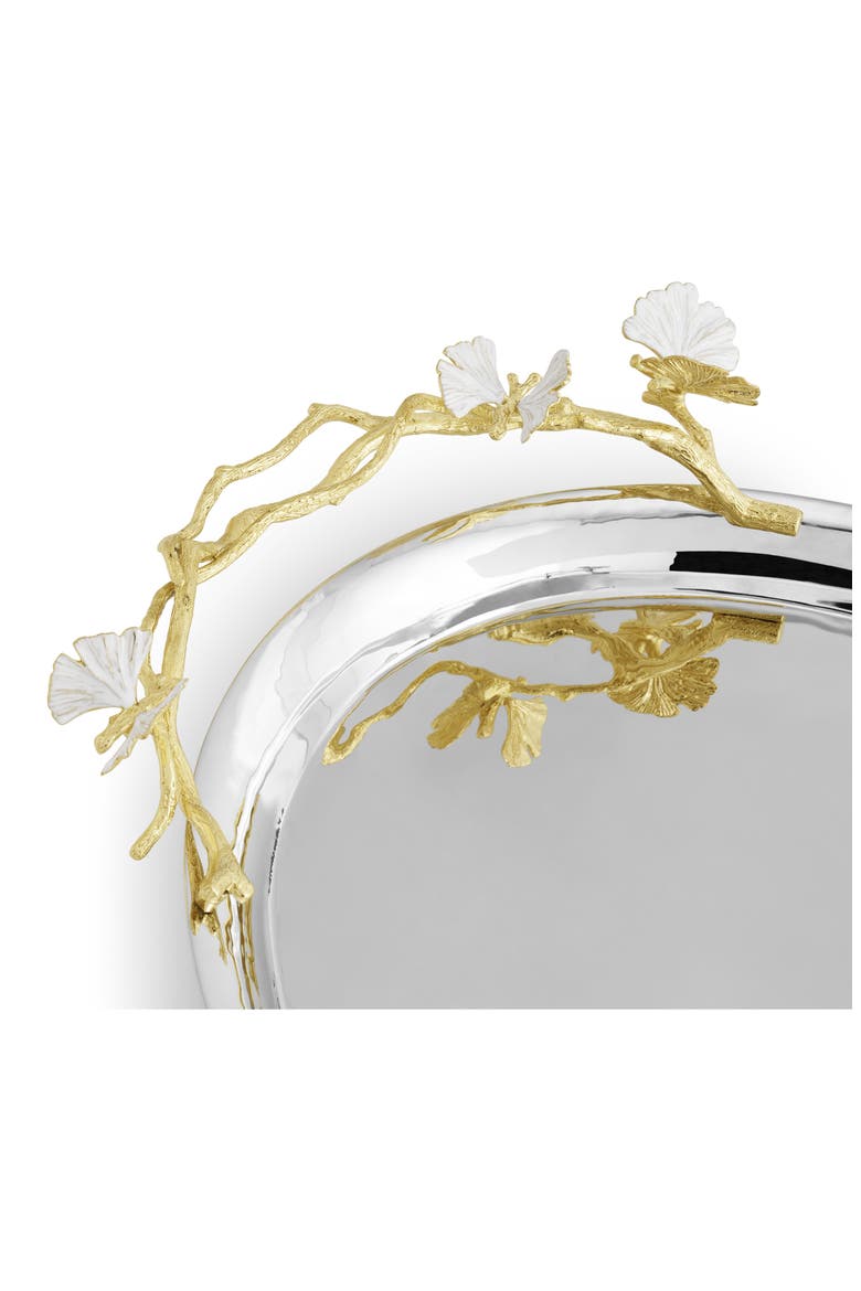 Butterfly Ginkgo Large Tray, Alternate, color, SILVER