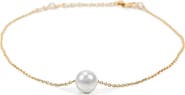 Bearfruit Jewelry Sterling Silver 18k Gold Plated Abby Single Pearl Bracelet Minimalist