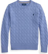 Polo Ralph Lauren Kids' Combed Cotton Cable Knit Sweater (Nordstrom Exclusive)