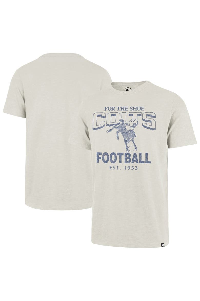 Men's '47  Natural Indianapolis Colts Head On Scrum Slub T-Shirt, Main, color, Natural