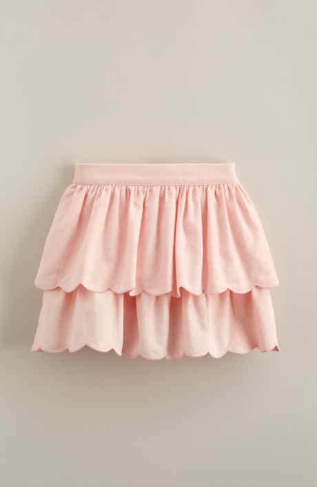 Nordstrom Kids' Scallop Trim Tiered Cotton Skirt