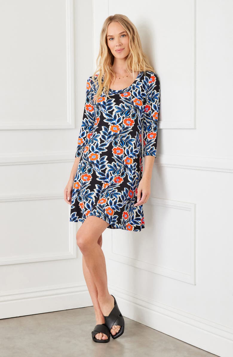 Karen Kane Floral Print Jersey Dress, Alternate, color, Floral Print