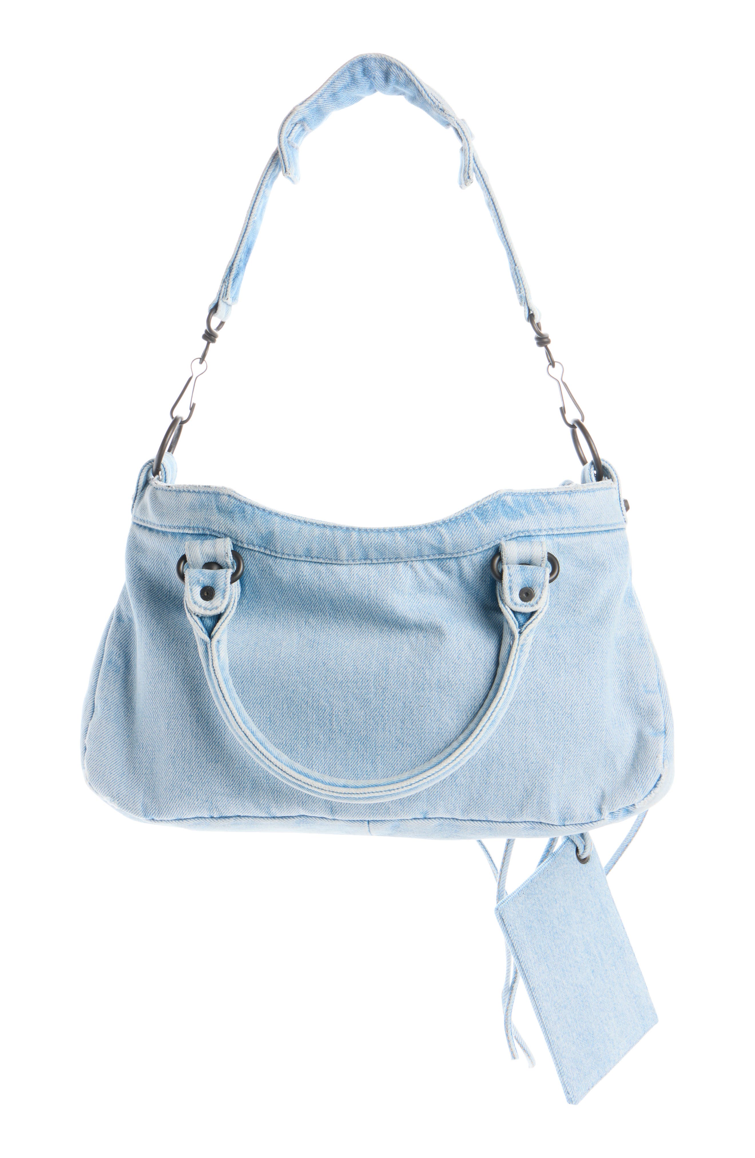 Balenciaga Le City First Denim Shoulder Bag, Alternate, color, 4836 Light Blue