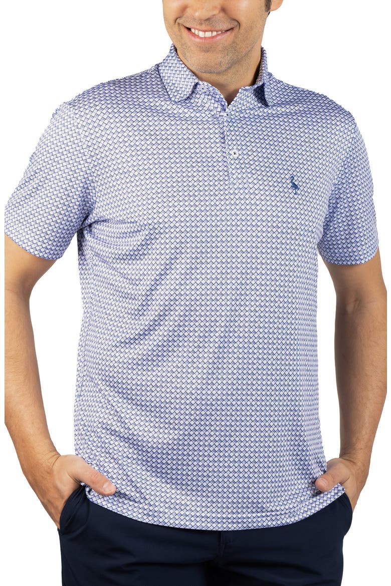 Nested Diamond Print Performance Polo, Main, color, BLUE
