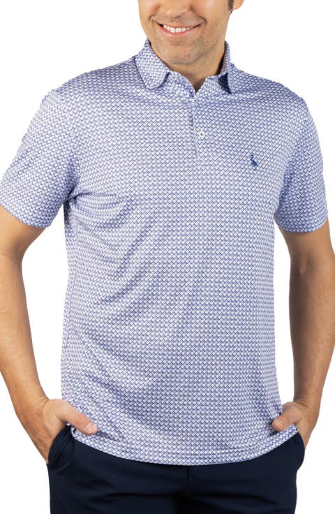 Nested Diamond Print Performance Polo
