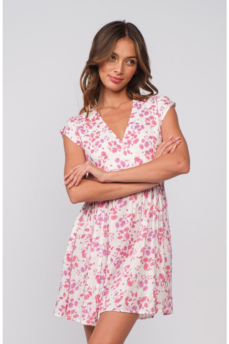 Clip Dot Cutout Minidress, Alternate, color, PINK
