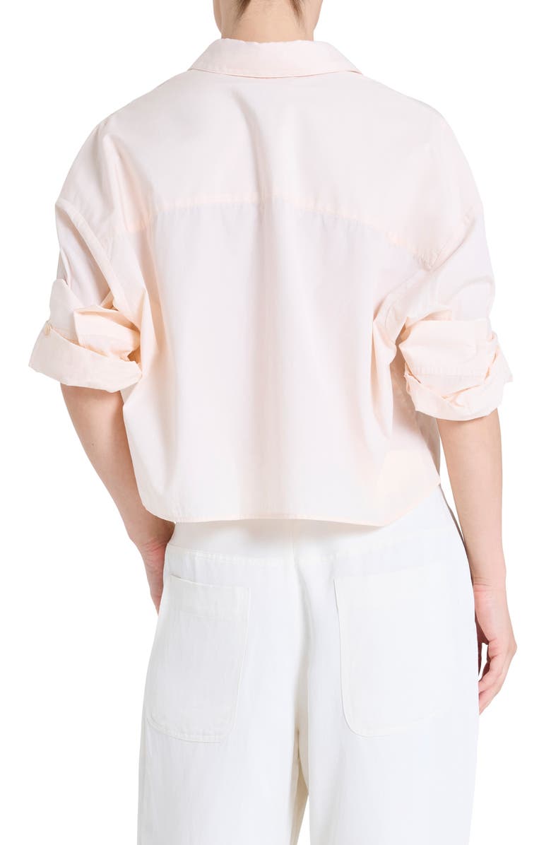 TWP Next Ex Crop Cotton Button-Up Shirt, Alternate, color, Creme De Peche