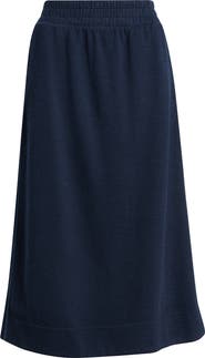 Caslon® Jetset Cotton Blend Knit Midi Skirt