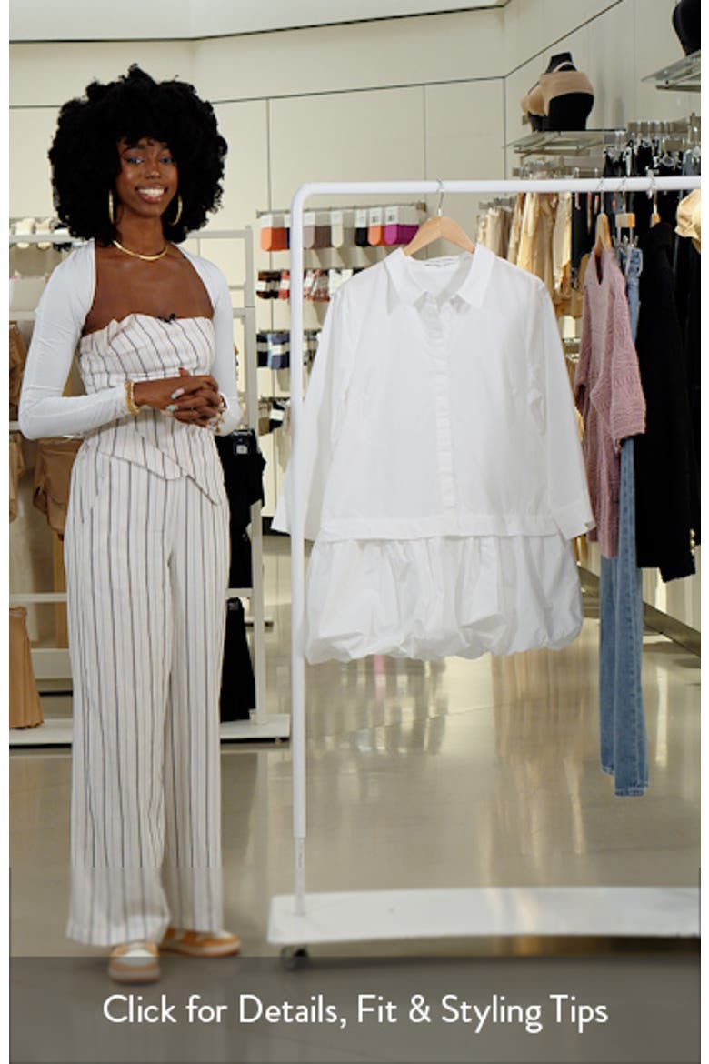 Bubble Hem Long Sleeve Cotton Shirtdress video