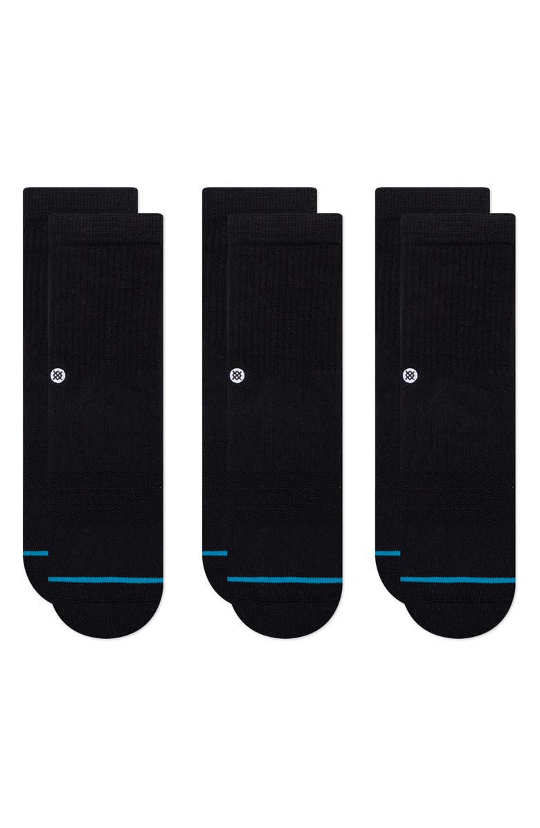 Stance Icon 3-Pack Assorted Socks, Main, color, Black