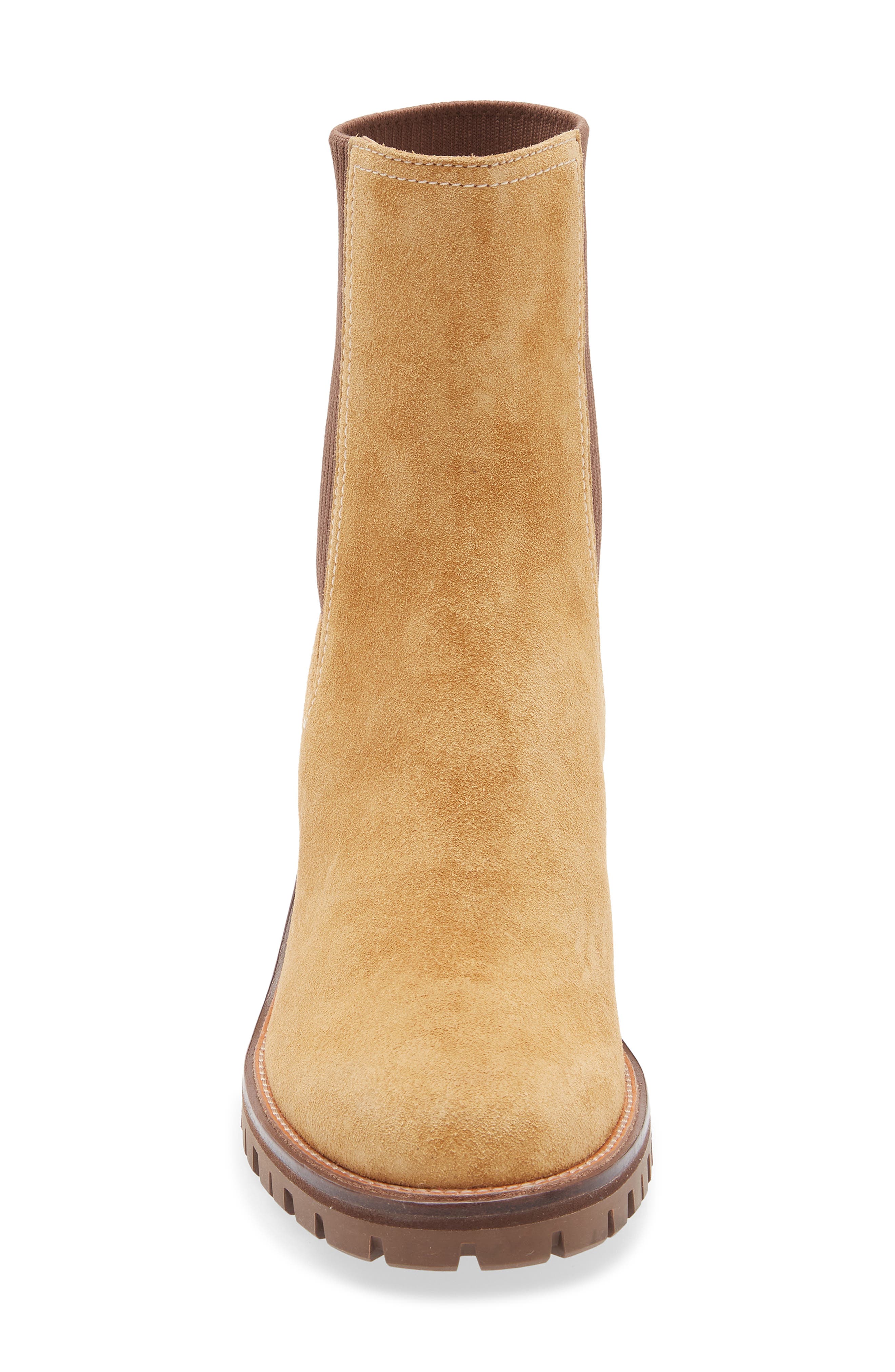 rag & bone Corey Lug Sole Chelsea Boot, Alternate, color, Caramel Suede