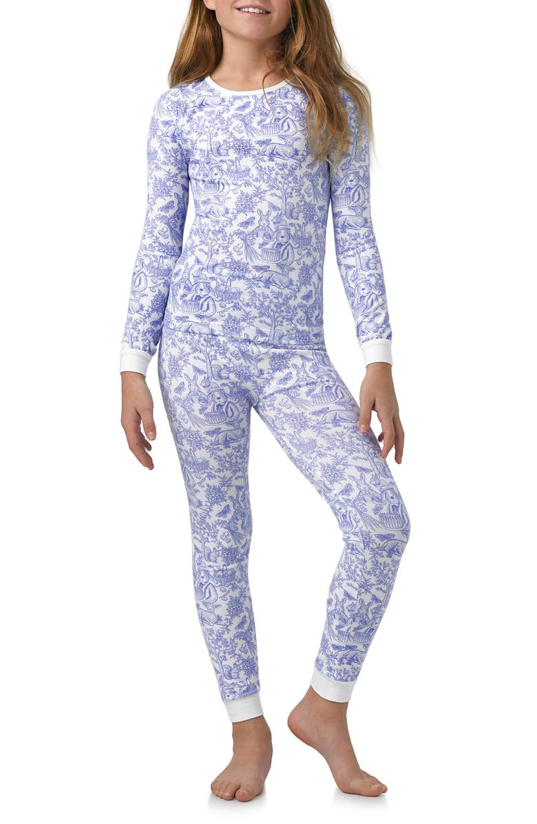 BedHead Pajamas Kids' Print Fitted Stretch Organic Cotton Two-Piece Pajamas, Alternate, color, 
