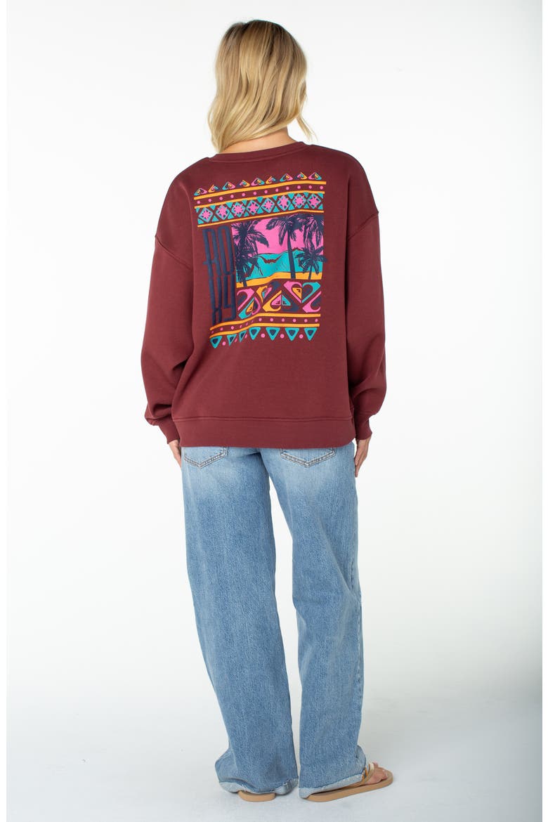 Morning Stroll Crewneck Sweatshirt, Alternate, color, PORT
