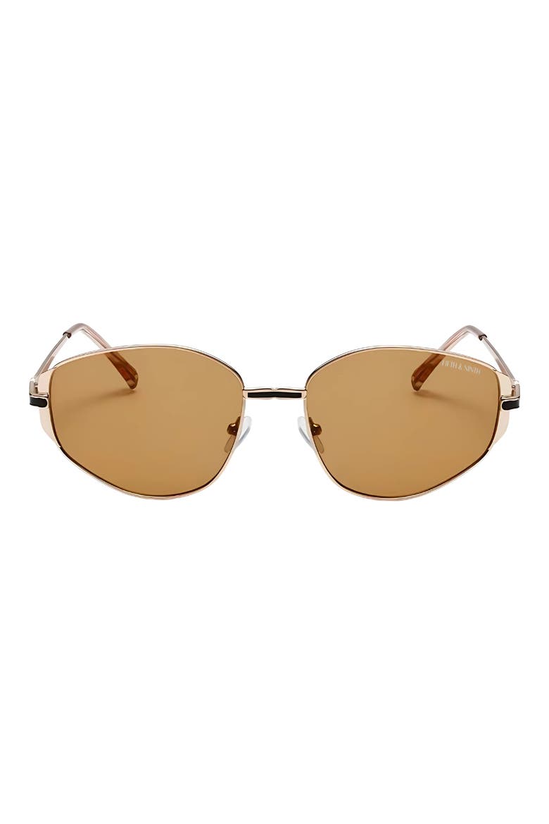 Chase 62mm Polarized Round Sunglasses, Main, color, ROSE GOLD / CHAMPAGNE