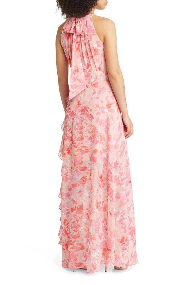 Floral Chiffon Gown, Alternate, color, PINK PRINT