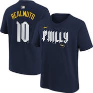 Nike Youth Nike J.T. Realmuto Navy Philadelphia Phillies City Connect Name & Number T-Shirt
