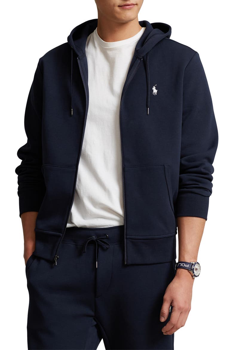 Double Knit Zip-Up Hoodie, Main, color, AVIATOR NAVY