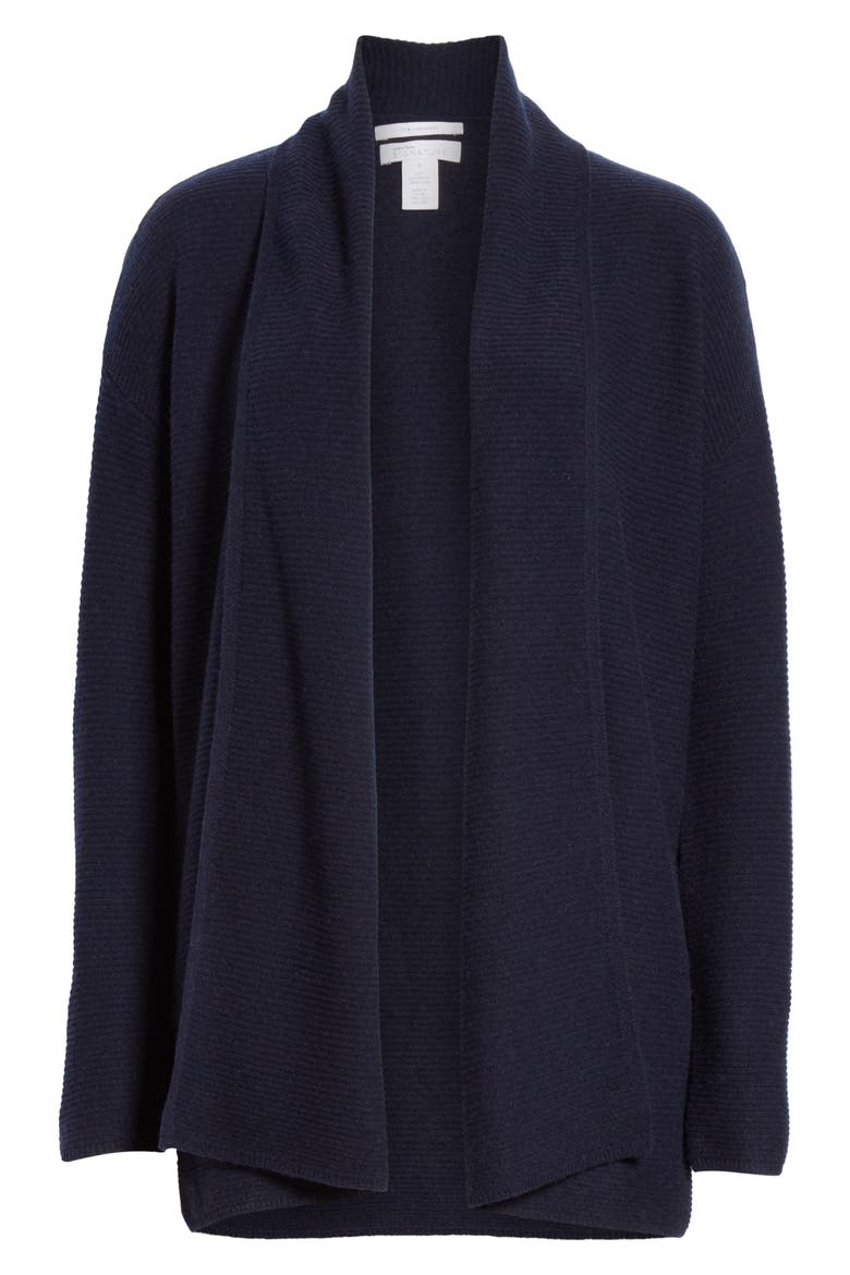 Rib Cashmere Cardigan, Alternate, color, NAVY NIGHT