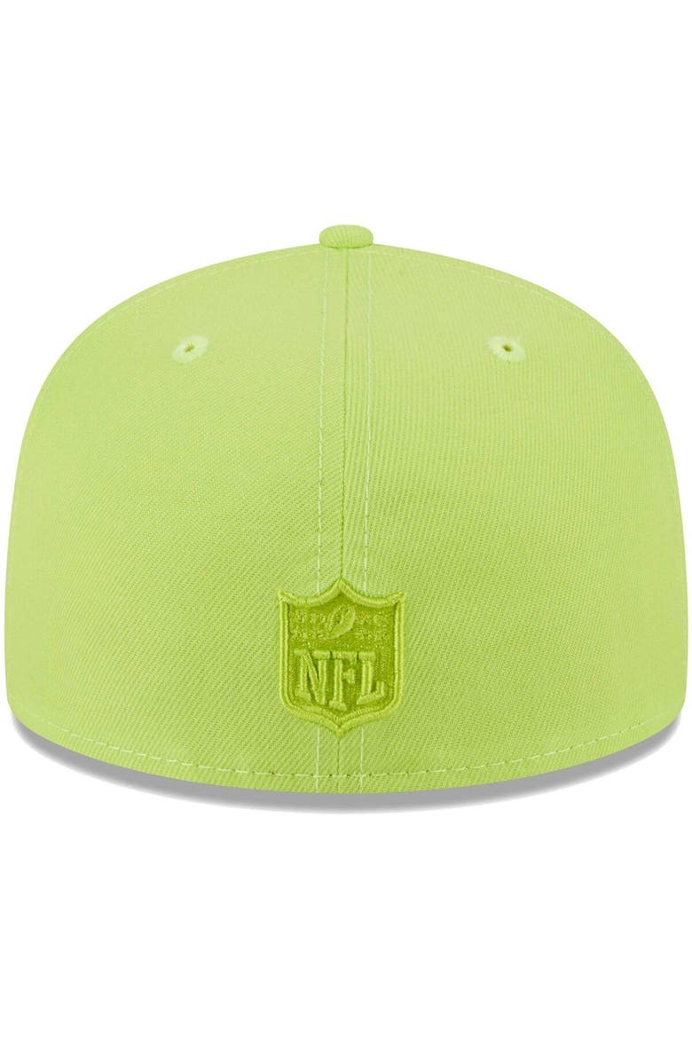 Men's New Era Neon Green Los Angeles Rams Color Pack Brights 59FIFTY Fitted Hat, Alternate, color, Neon Green