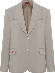 PCFG Cotton Zip Detail Woven Blazer
