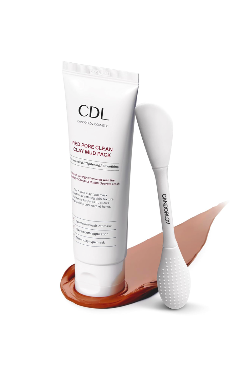 Clay Mask Sensitive Skin Deep Pore Cleansing Exfoliating Facial Care 2.7 oz, Main, color, Red