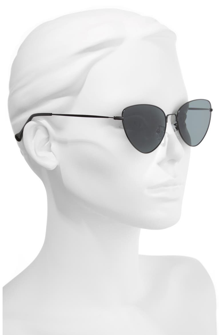 The Bella 55mm Cat Eye Sunglasses, Alternate, color, BLACK