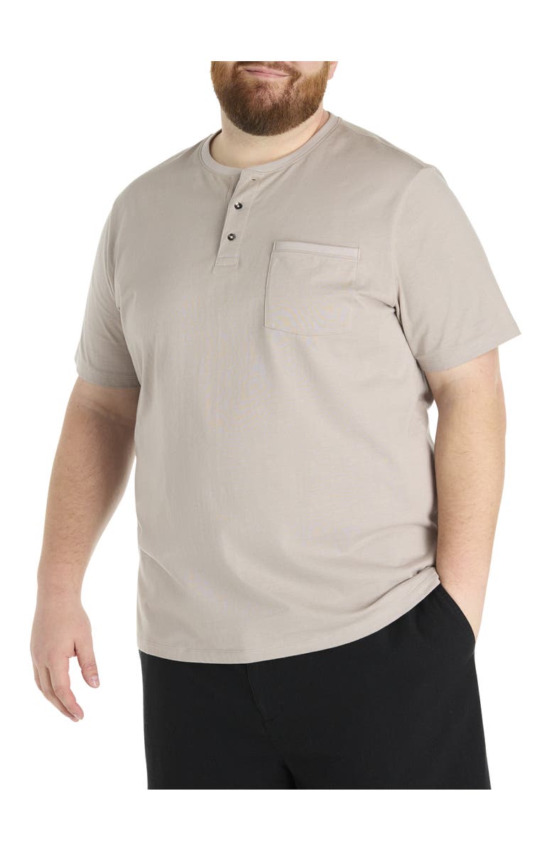 Harbor Bay by DXL Big & Tall Slub Henley Shirt, Main, color, Drizzle