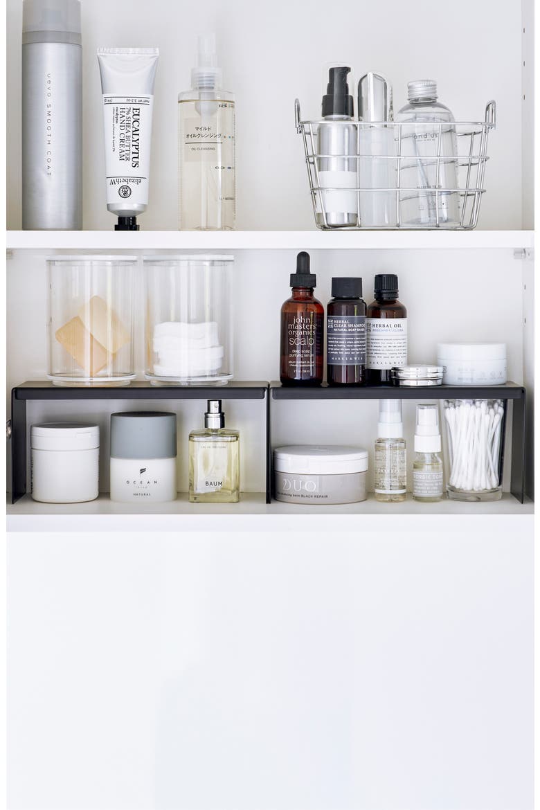 Set of 2 Medicine Cabinet Racks, Alternate, color, BLACK