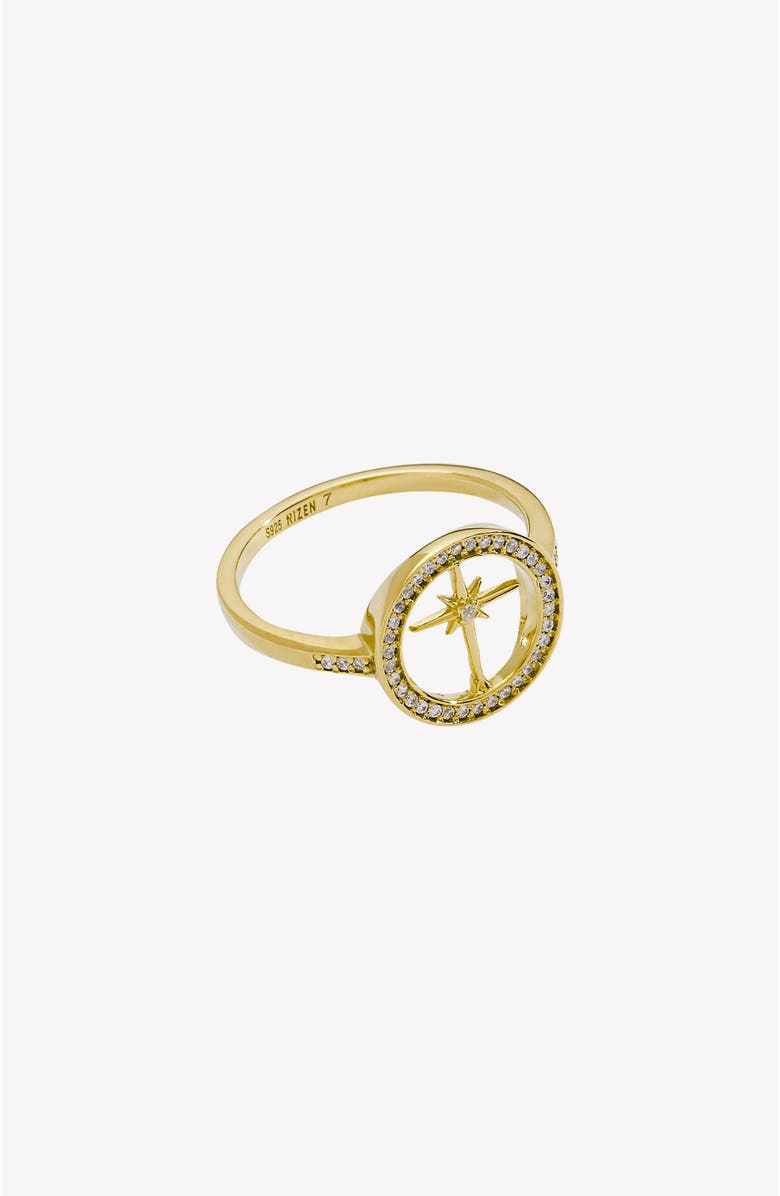 Rizen Jewelry Adoring Star Compass Ring, Alternate, color, 18K Gold Plated