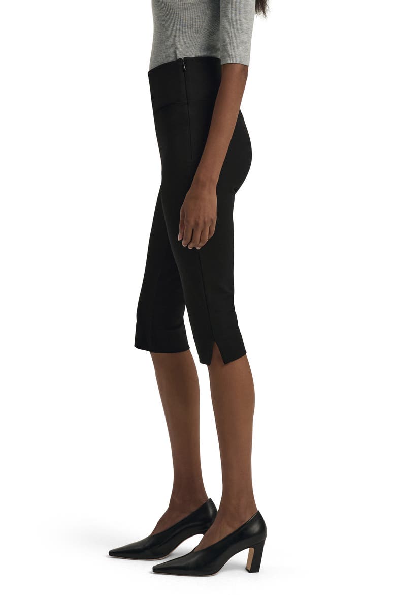 The Carrie Pedal Pusher Slit Hem Capri Pants, Alternate, color, BLACK